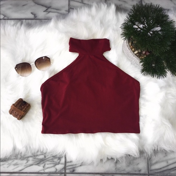 primi Tops - 3/$25! Burgundy Halter Crop